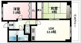ティーズ緑地【5階】の間取り