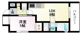 ファーストステージ江坂パークサイド【9階】の間取り