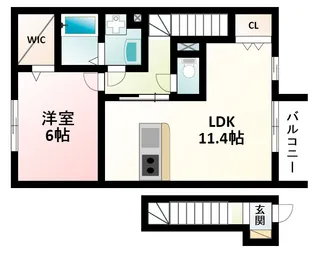 カーサオブローゼ【2階】の間取り