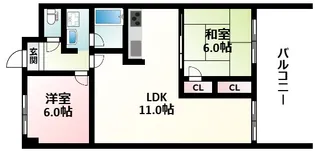 パークハイツアイリス2号館【3階】の間取り