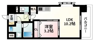 パークレジデンス江坂【9階】の間取り