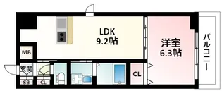 フローレンス江坂【8階】の間取り