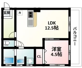 フレスマンション江坂【1階】の間取り