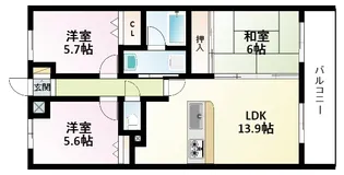 ル・アン緑地【1階】の間取り