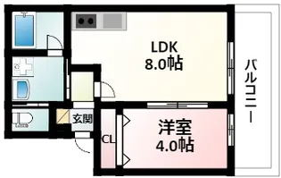 クレセント江坂【3階】の間取り