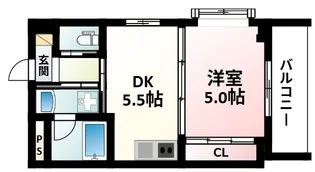 クリスタルコート江坂【3階】の間取り