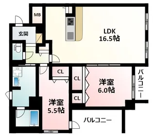 ドゥ セレニテ【6階】の間取り