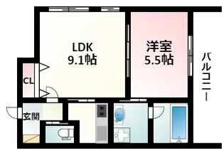 アーバンフラッツ西中島【10階】の間取り