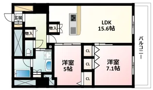 グランセジュール江坂【12階】の間取り