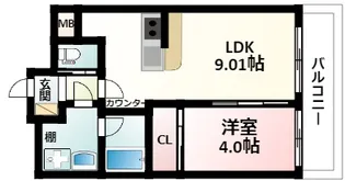 プレジオ緑地公園【9階】の間取り