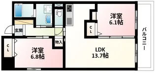 PARKHILLS新大阪Oasis【7階】の間取り