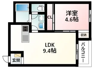 レジデンスコート江坂【1階】の間取り
