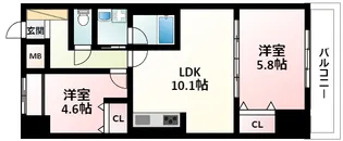 ルーエ江坂【8階】の間取り