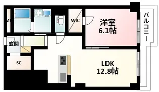 1LDKの間取り画像