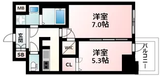 コンフォリア・リヴ新大阪WEST【9階】の間取り