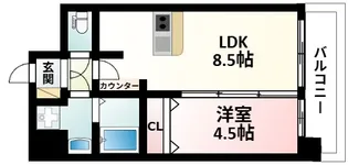 プレサンス新大阪ザ・シティ【13階】の間取り