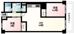 江坂ハイデンス【6階】の間取り