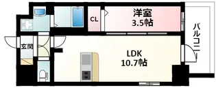 エスリード新大阪ザ・マーク【9階】の間取り