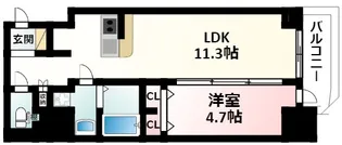 コンフォリア・リヴ新大阪WEST【9階】の間取り