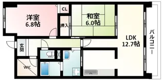 サンシャイン江坂【4階】の間取り