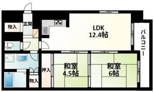 ファミールハイツ北大阪1号棟【14階】の間取り