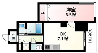 1DKの間取り画像