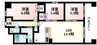 ルナソレイユ緑地公園【1階】の間取り