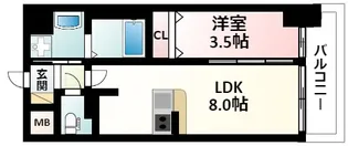 スワンズシティ新大阪ヴィーヴォ【12階】の間取り