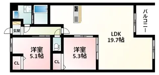 フレール緑地公園アネックス【3階】の間取り