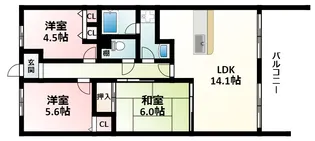 コートアメニティ江坂【8階】の間取り