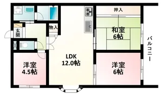 サンワード緑地【6階】の間取り