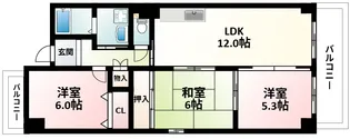 シュワーブ裏垣【4階】の間取り