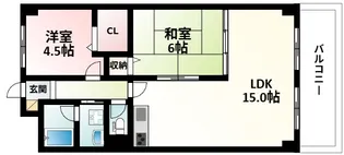 北大阪ハイツ【8階】の間取り