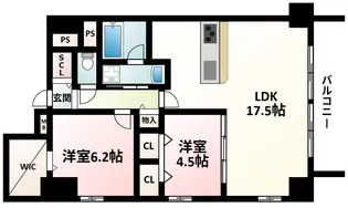 フレール江坂レジデンシャル【10階】の間取り