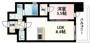 レジュールアッシュ三国本町【4階】の間取り