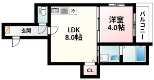 ヴェルメゾン新大阪【1階】の間取り