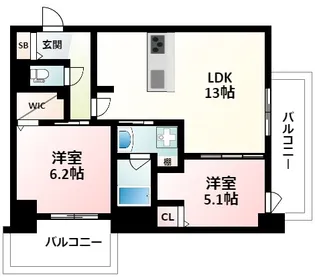 CEREJEIRA江坂【5階】の間取り