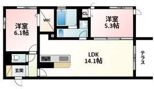フローラ【1階】の間取り