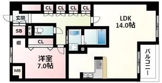 CASSIA江坂【3階】の間取り