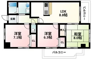 メゾンドプルメリア【4階】の間取り