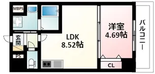 Halu江坂東【5階】の間取り