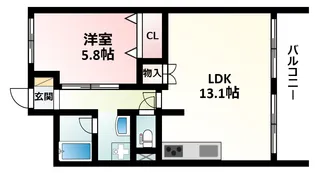テラジハイツ1号館【4階】の間取り