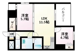ノルデンハイム江坂アドバンス【5階】の間取り