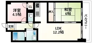 グレイス谷川【4階】の間取り