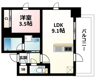 大阪府大阪市淀川区宮原2丁目【マンション】の間取り