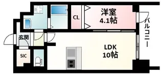 プレサンス新大阪イオリア【6階】の間取り