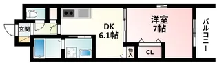 1DKの間取り画像