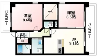 シャンテミキ【9階】の間取り