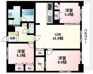 グランルクレ新大阪【13階】の間取り
