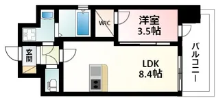 レジュールアッシュ三国本町【7階】の間取り